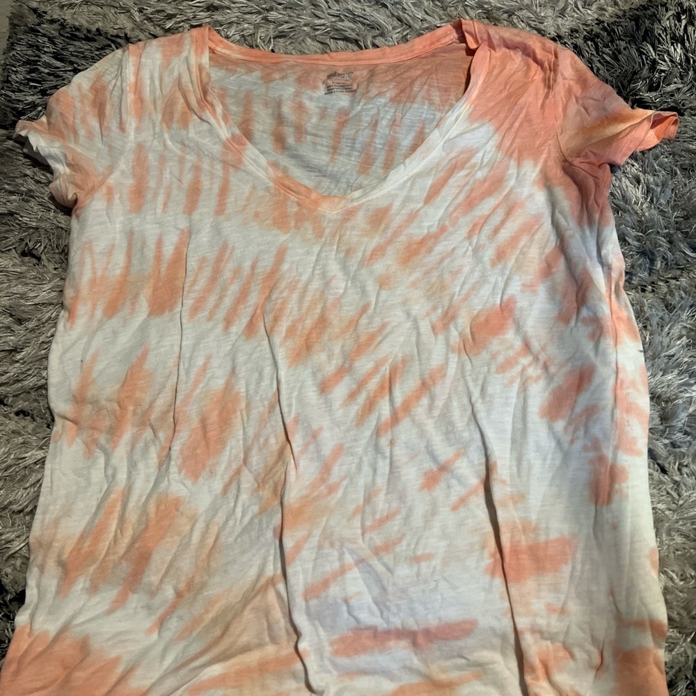 PINK Victoria's Secret Orange and Pink Short Sleeve T-Shirt